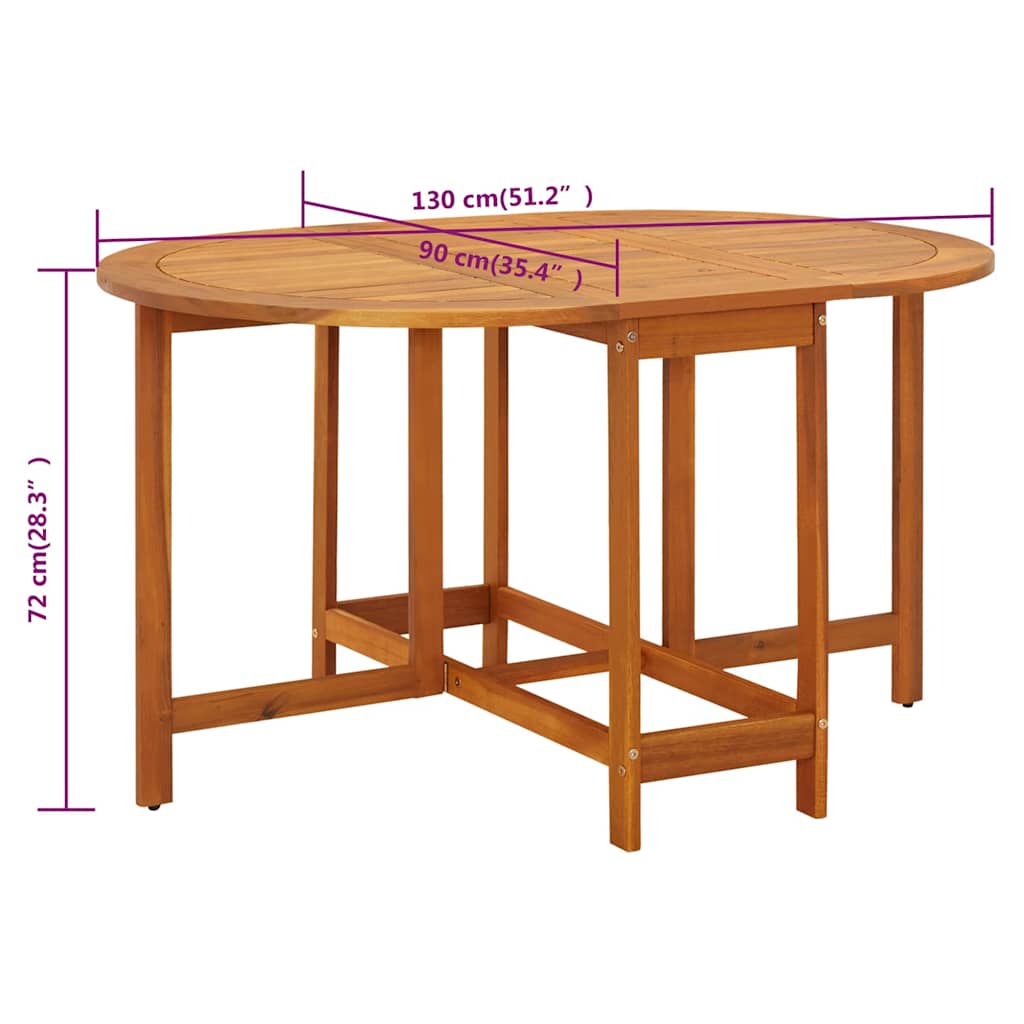 садовый стол 130 x 90 x 72 см, прочная древесина акации