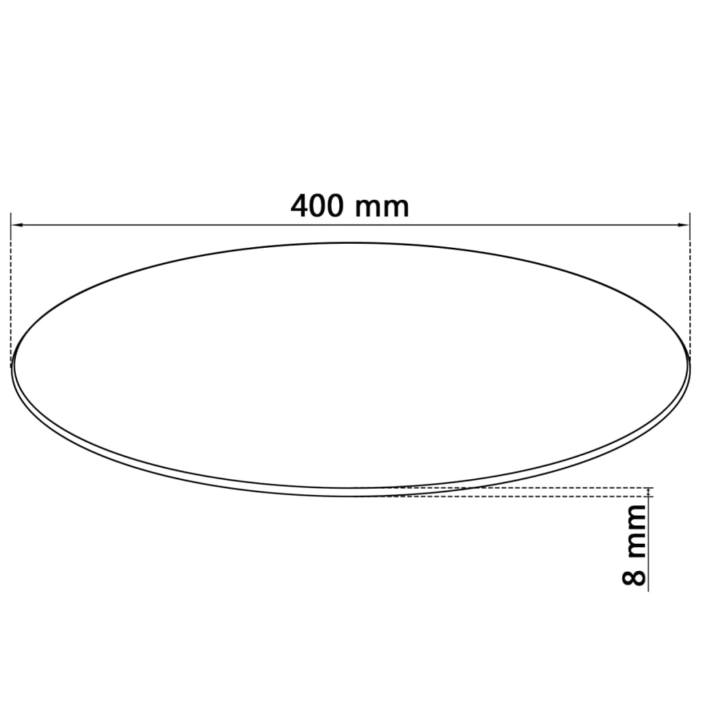 i lauaplaat karastatud klaasist, ümmargune, 400 mm