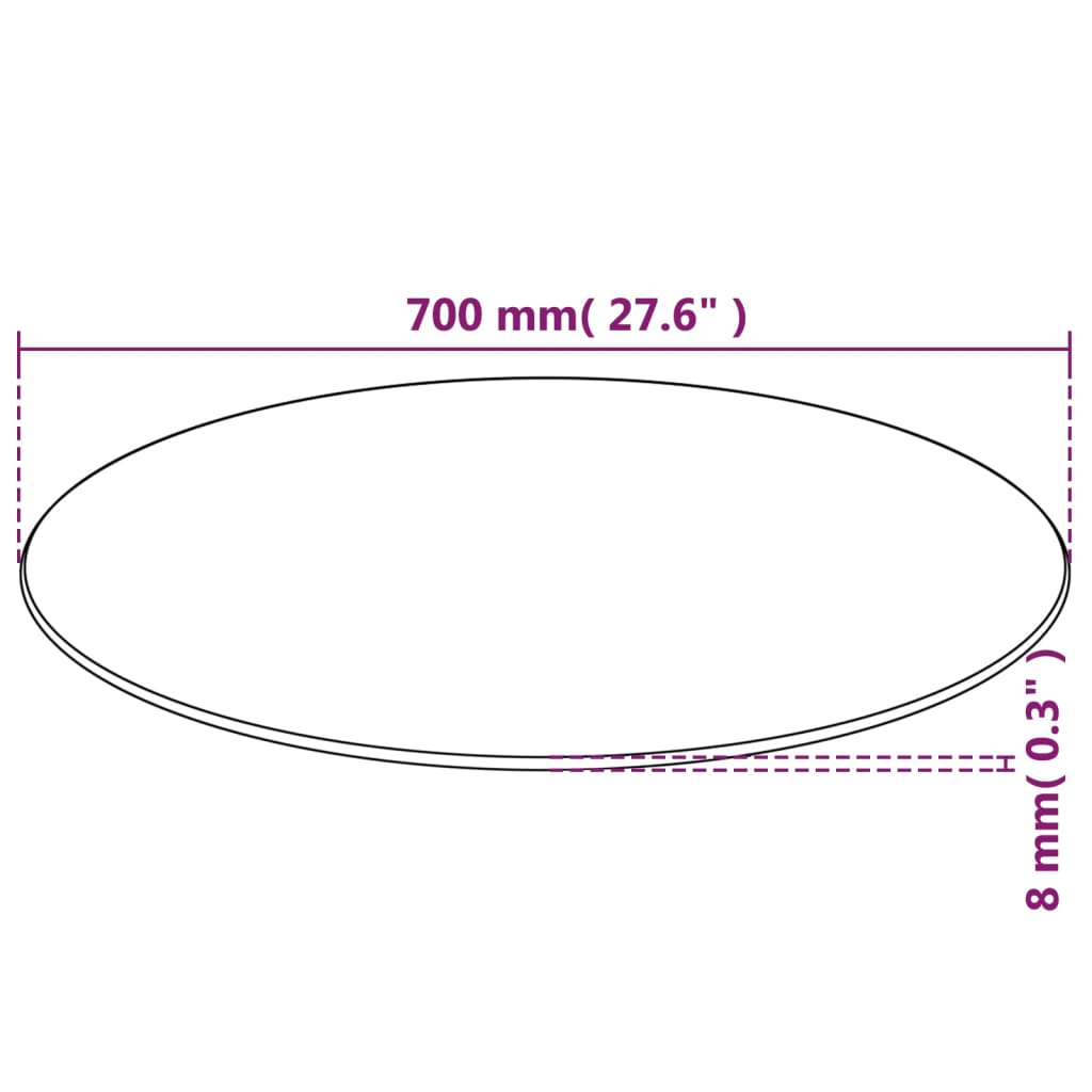 i lauaplaat karastatud klaasist, ümmargune, 700 mm