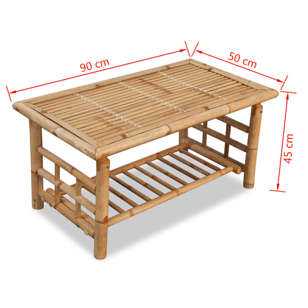 i журнальный столик из бамбука 90 x 50 x 45 см