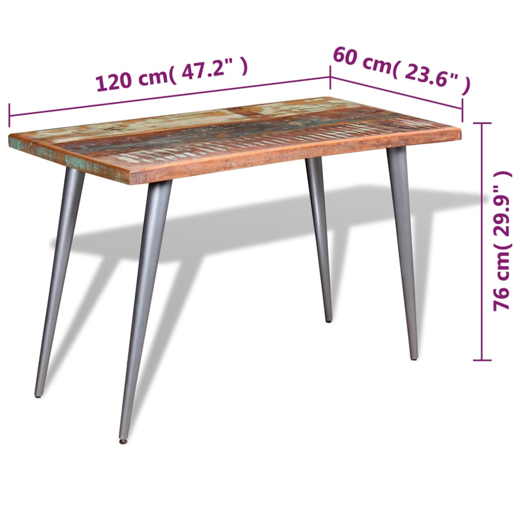 Обеденный стол из переработанной древесины 120 x 60 x 76 см