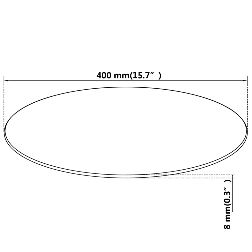 lauaplaat karastatud klaasist, ümmargune, 400 mm