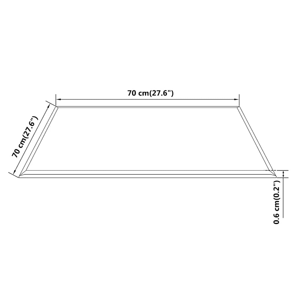 lauaplaat karastatud klaasist, kandiline, 700 x 700 mm