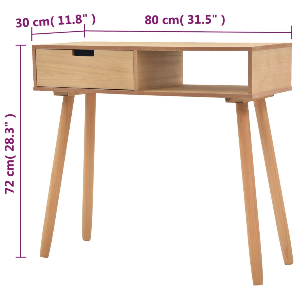 konsoollaud toekast männipuidust 80 x 30 x 72 cm, pruun