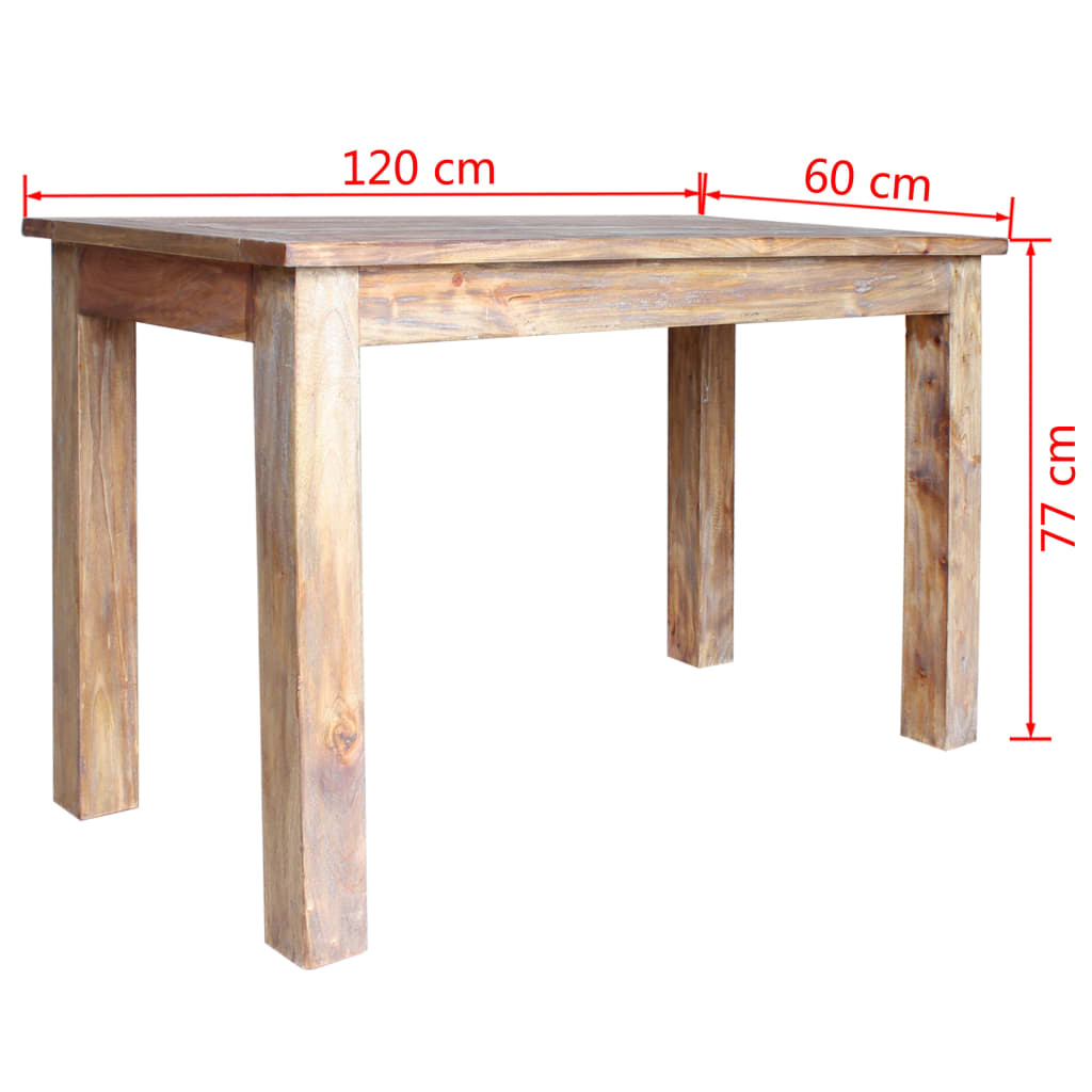 Обеденный стол из переработанной древесины 120 x 60 x 77 см