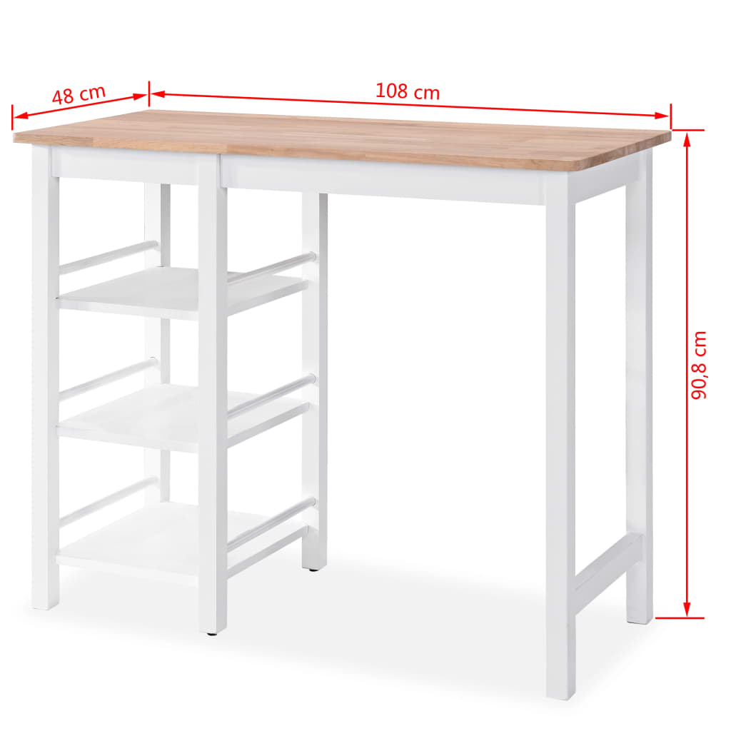 3-osaline baarikomplekt, MDF, valge