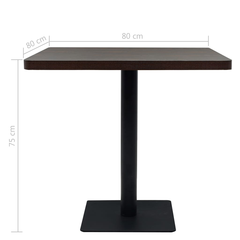 kandiline bistroolaud MDF ja teras 80 x 80 x 75 cm, hallikaspruun