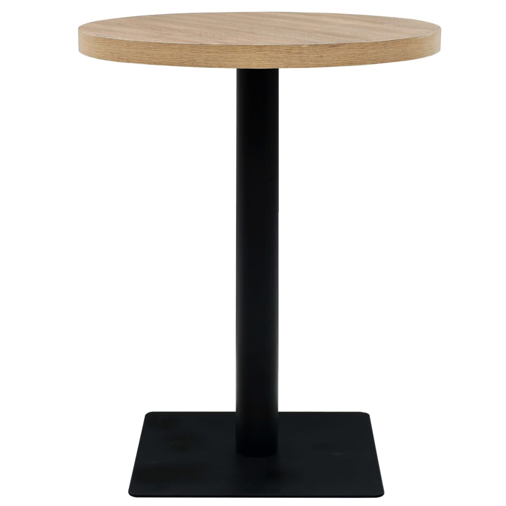 ümmargune bistroolaud MDF ja teras 60 x 75 cm, tammevärvi