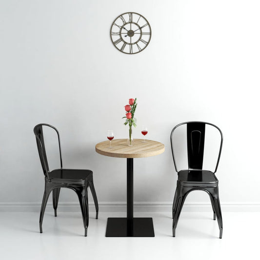 ümmargune bistroolaud MDF ja teras 60 x 75 cm, tammevärvi