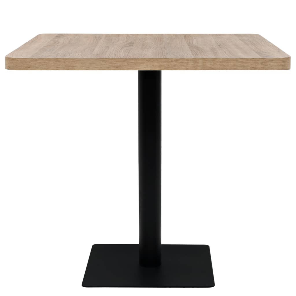 kandiline bistroolaud MDF ja teras 80 x 80 x 75 cm, tammevärvi