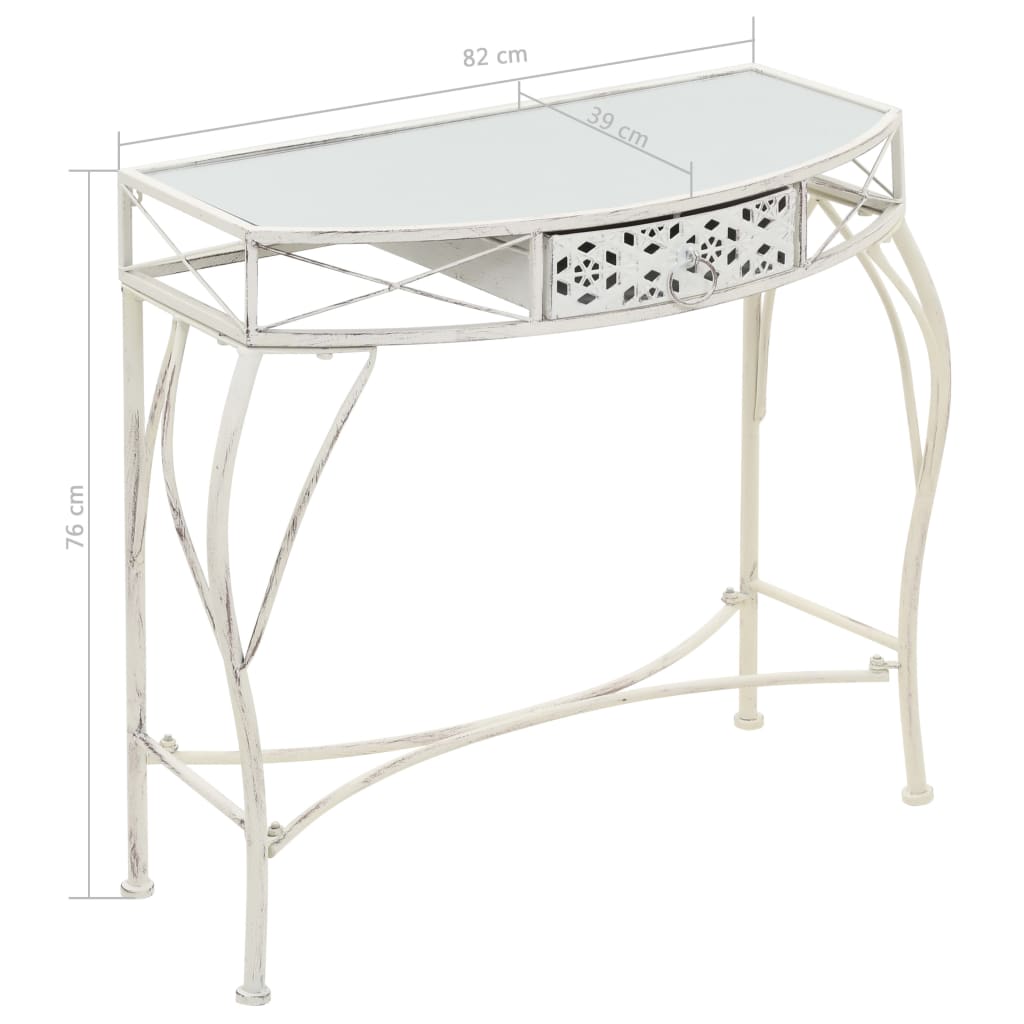 Журнальный столик во французском стиле, металлический 82 x 39 x 76 см, белый