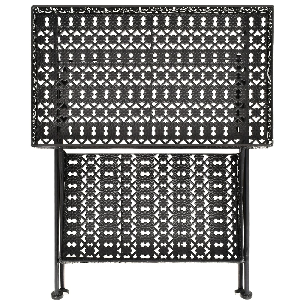 kokkupandav teelaud, metall 58 x 35 x 72 cm, must