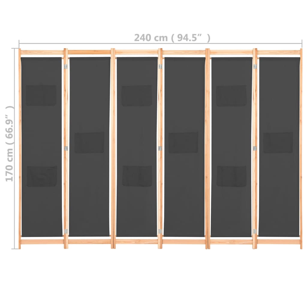 6 paneeliga sirm, hall, 240 x 170 x 4 cm, kangas