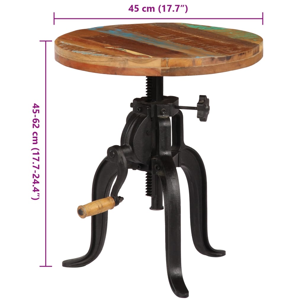 lisalaud 45 x (45–62) cm, toekas taastatud puit ja malm