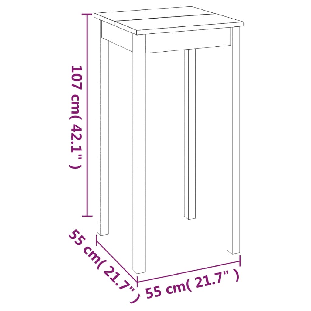 барный стол, МДФ, черный 55 x 55 x 107 см