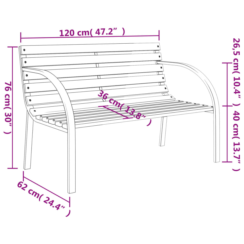 aiapink 120 cm, puit ja raud