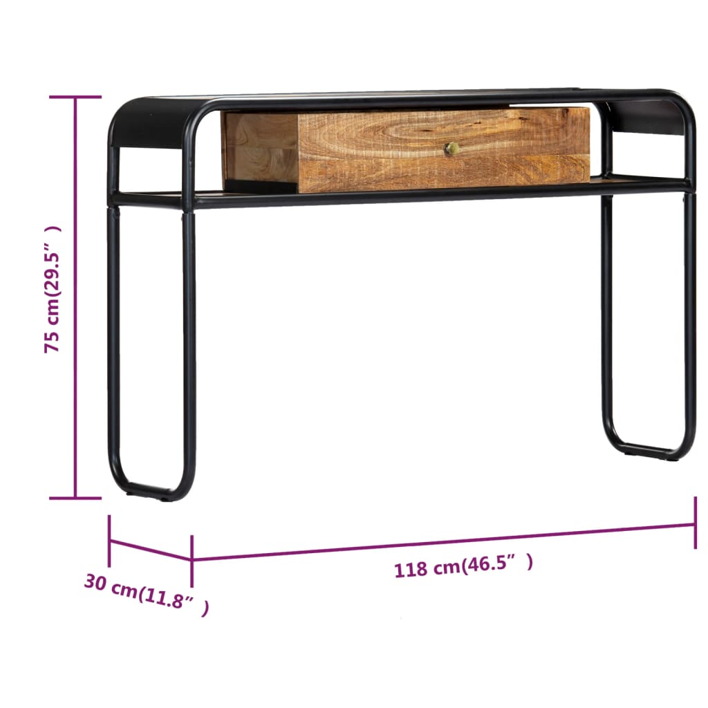 Консольный столик 118 x 30 x 75 см из прочного мангового дерева.