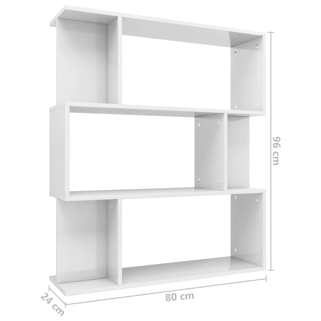 книжная полка/разделитель комнат белая 80 x 24 x 96 см