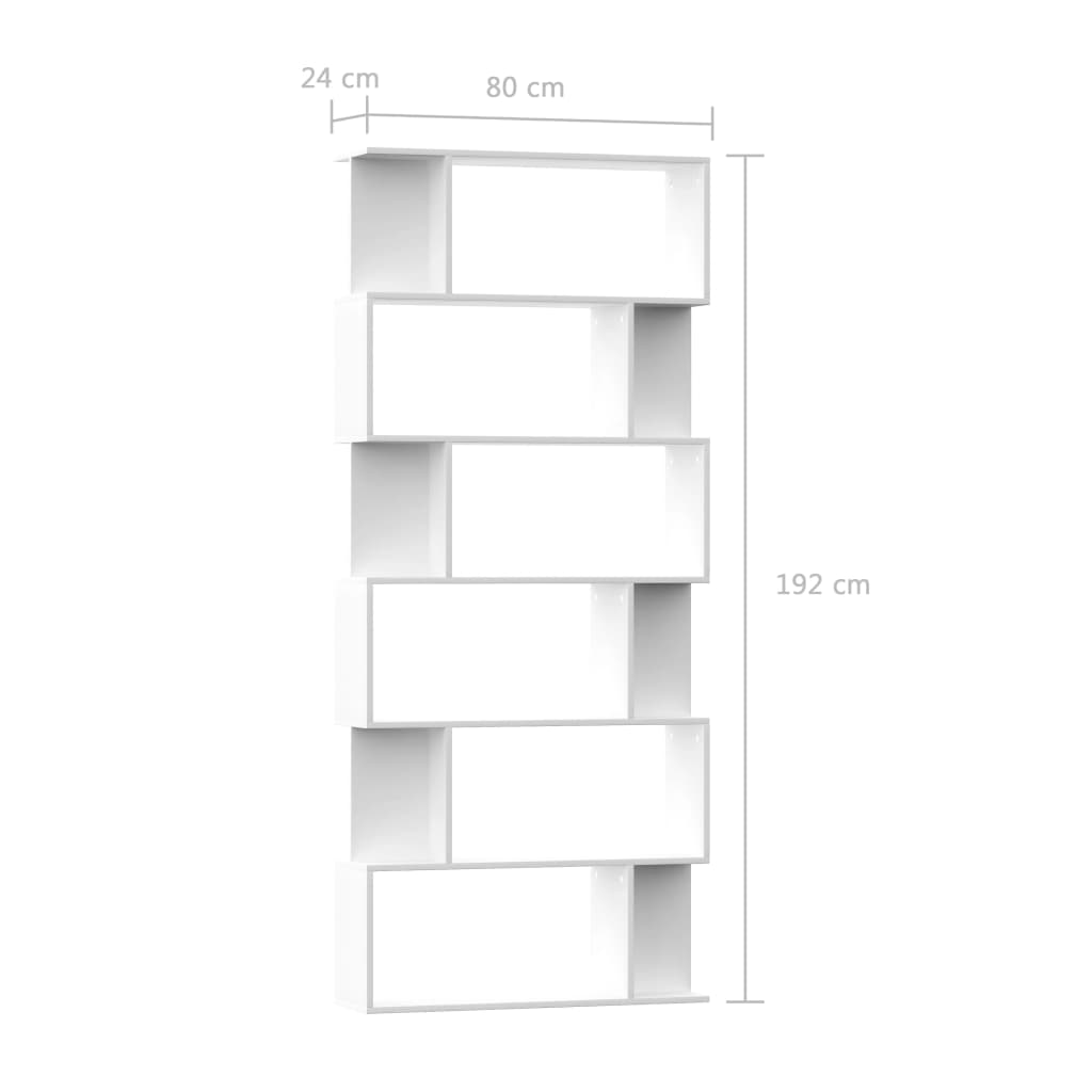 книжная полка/разделитель комнаты белая 80 x 24 x 192 см искусственное дерево