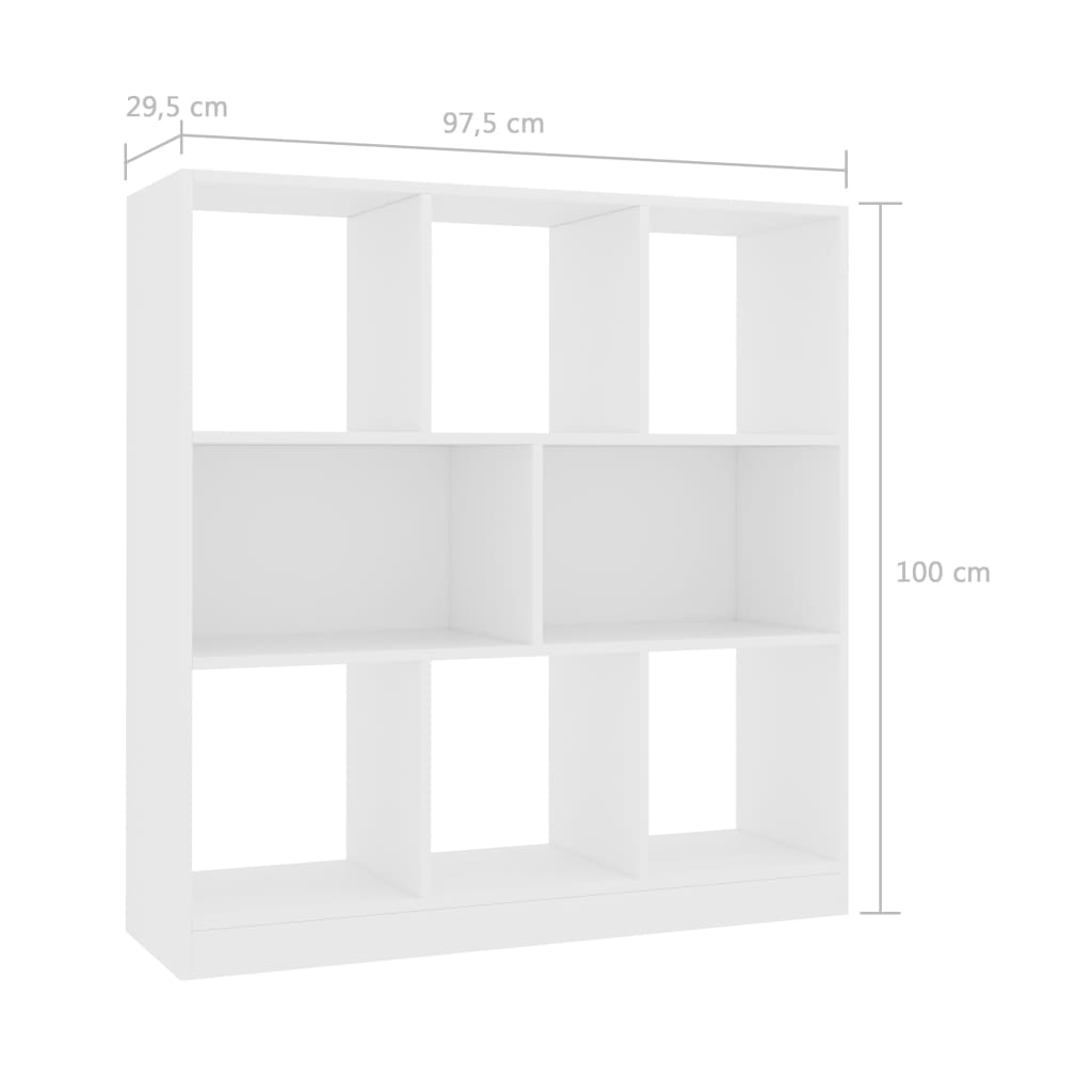 raamaturiiul valge 97,5 x 29,5 x 100 cm, tehispuit