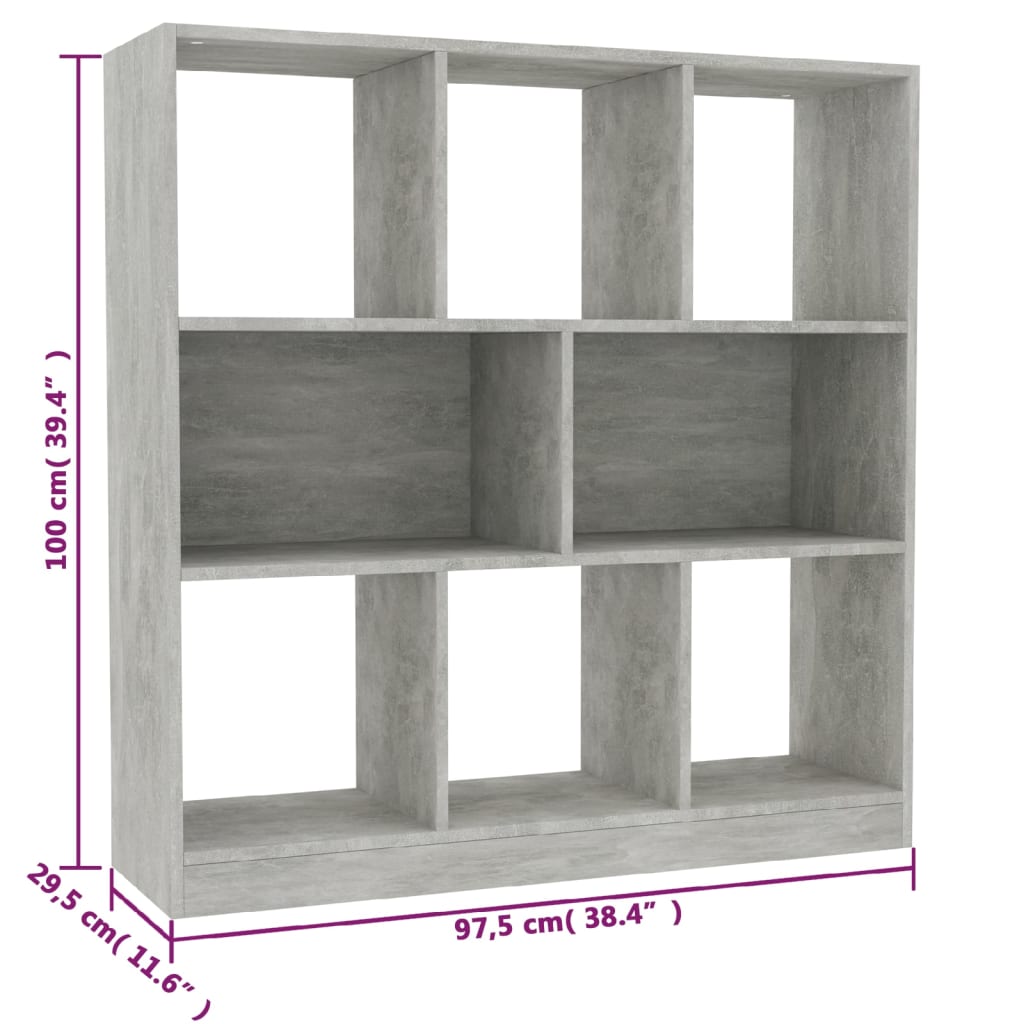 raamaturiiul betoonhall 97,5 x 29,5 x 100 cm, tehispuit