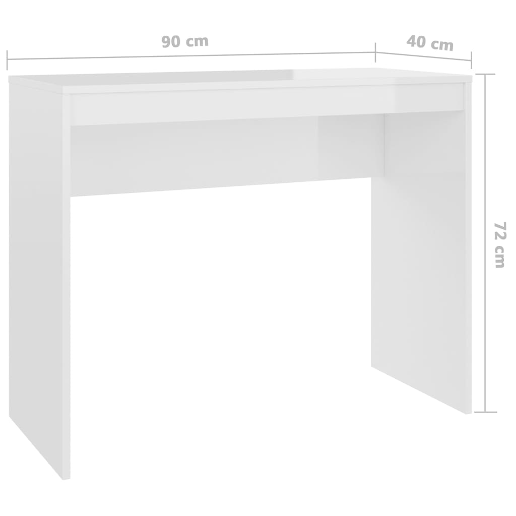 стол, глянцевый белый, 90x40x72 см, искусственное дерево