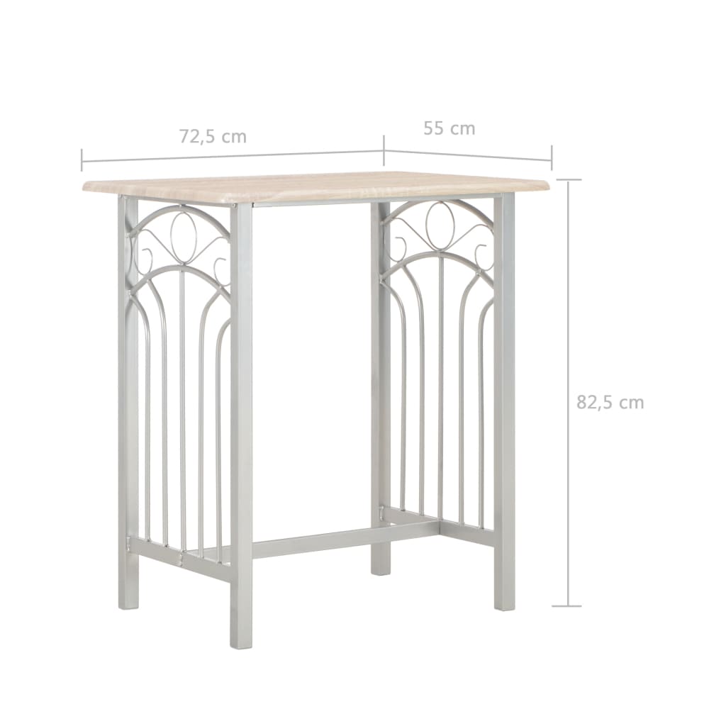 3-osaline baarikomplekt, puit ja teras