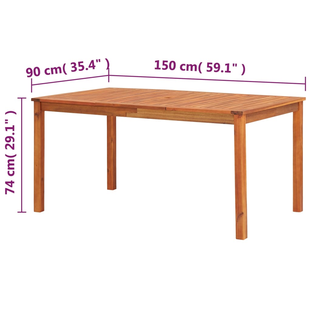 садовый стол 150 x 90 x 74 см, дерево акация