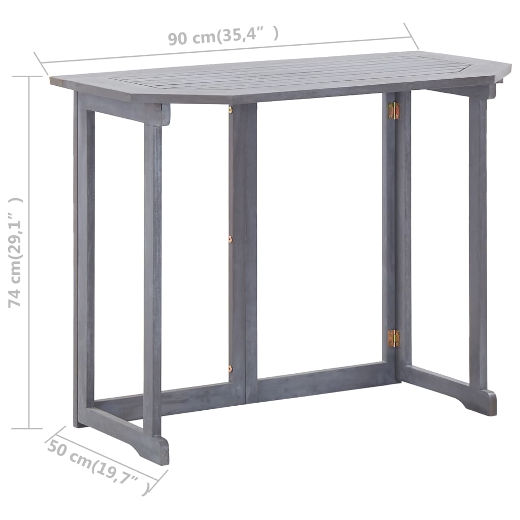 складной балконный столик, 90x50x74 см, дерево акация