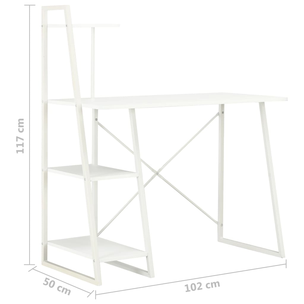 стол с полкой, белый, 102 x 50 x 117 см