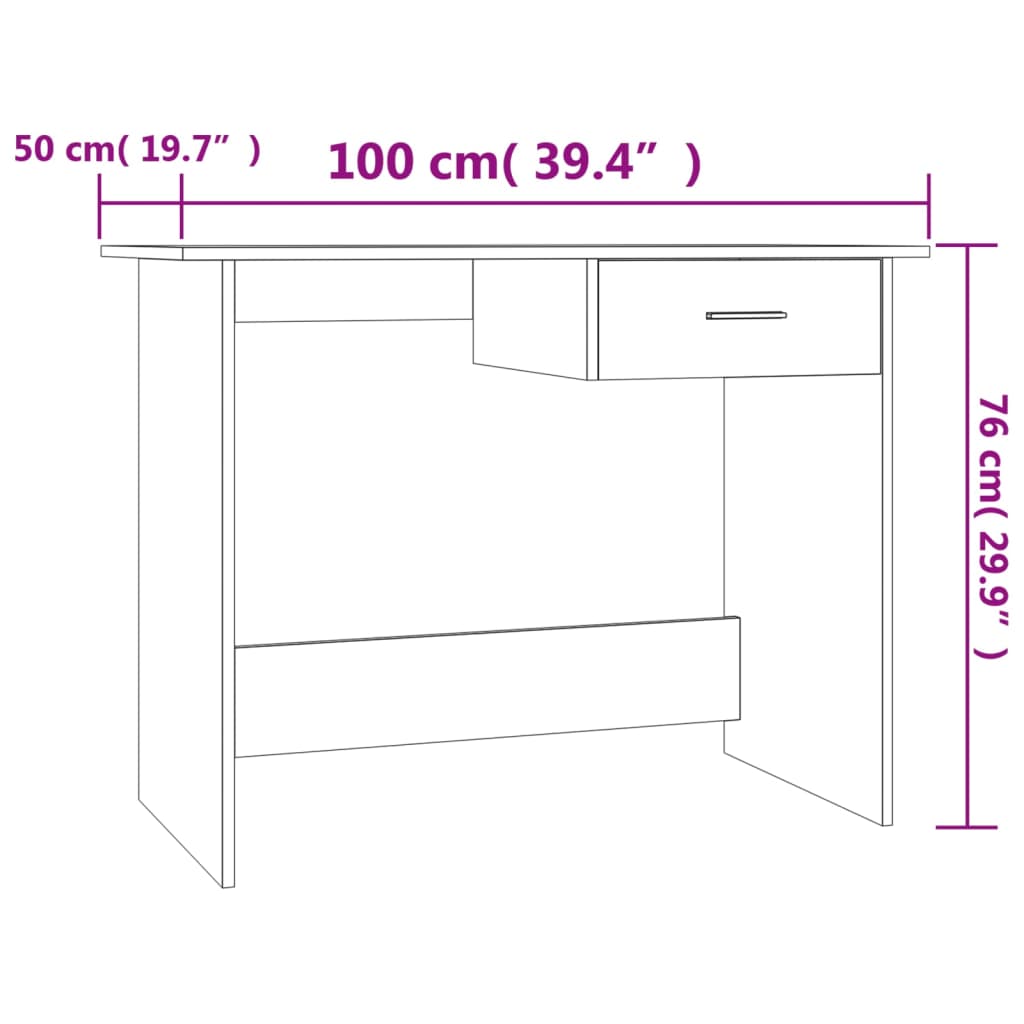 kirjutuslaud Sonoma tamm 100 x 50 x 76 cm tehispuit