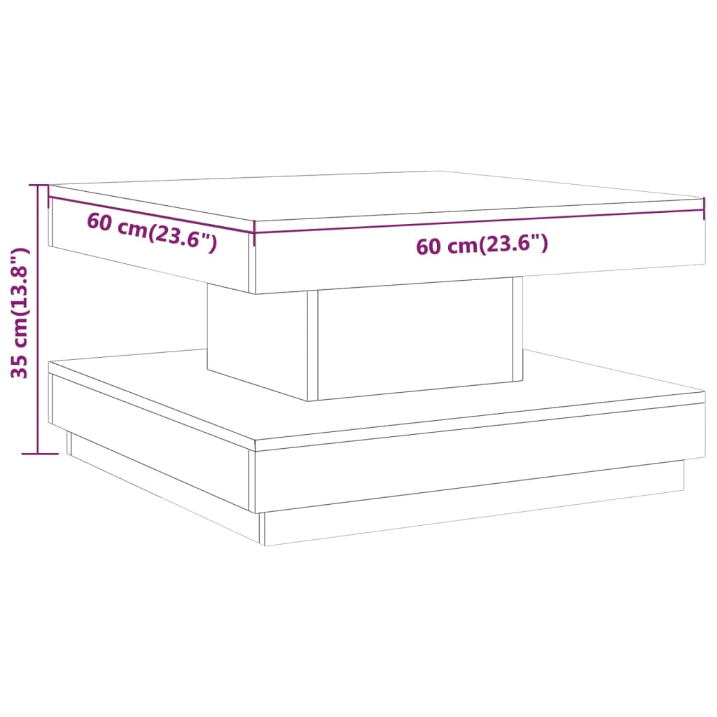 kohvilaud, hall, 60 x 60 x 35 cm, MDF