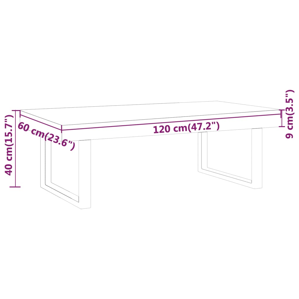 kohvilaud, hall ja must, 120 x 60 x 40 cm, MDF ja raud