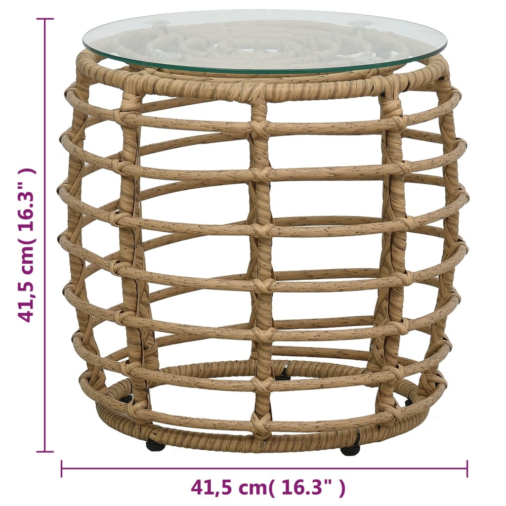 3-osaline bistrookomplekt, polürotang, tammevärvi