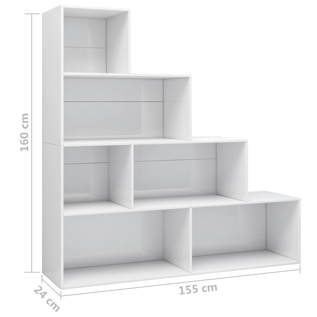 книжная полка/разделитель комнаты белая 155 x 24 x 160 см искусственное дерево