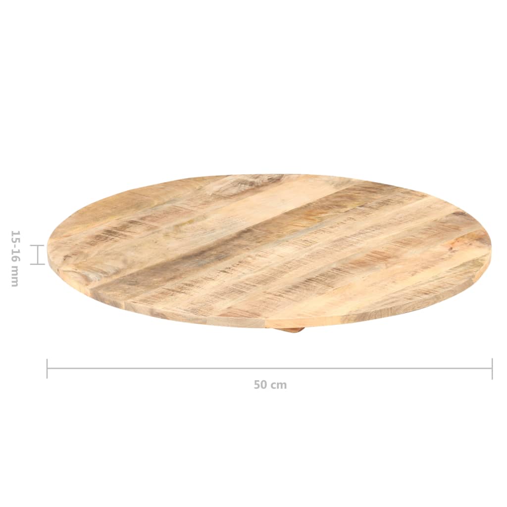 lauaplaat tugevast mangopuidust, ümmargune, 15–16 mm 50 cm