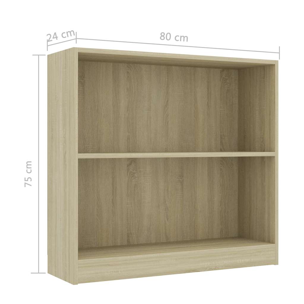 raamaturiiul Sonoma tamm 80x24x75 cm Engineered Wood