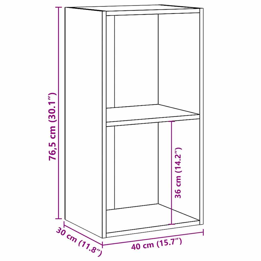 2 korrusega riiul Sonoma tamm 40 x 30 x 76,5 cm tehispuit