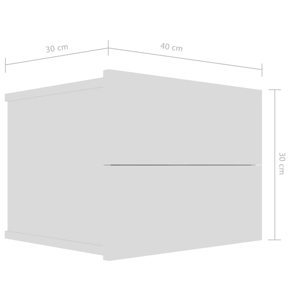 тумбочка прикроватная, белая, 40 x 30 x 30 см, искусственное дерево