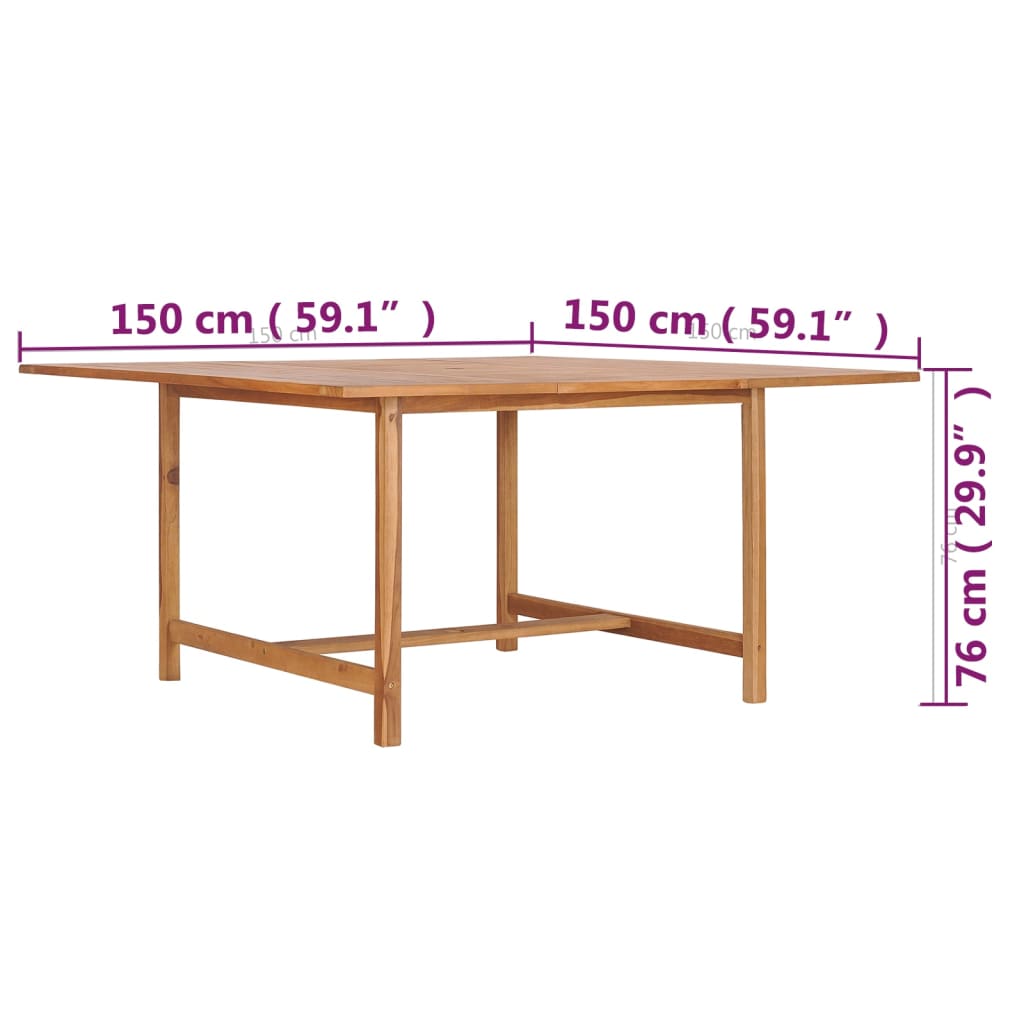 садовый стол 150 x 150 x 76 см тик