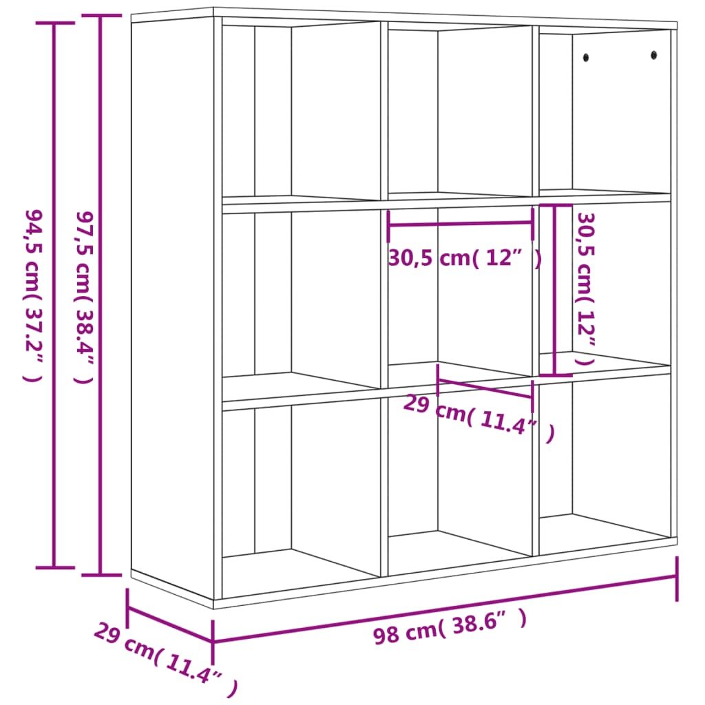 книжная полка бетон серый 98 x 29 x 97,5 см искусственное дерево