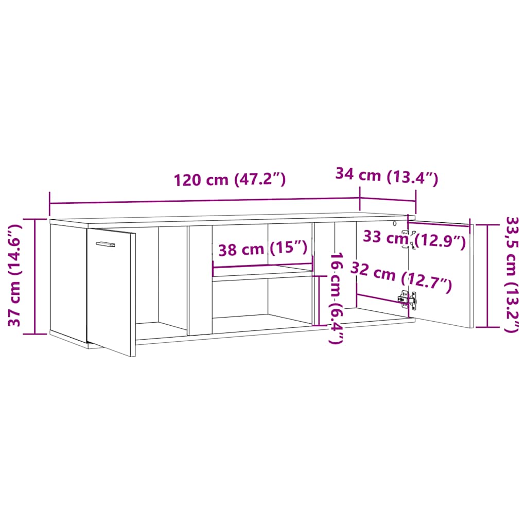 telerikapp, must, 120 x 34 x 37 cm, tehispuit