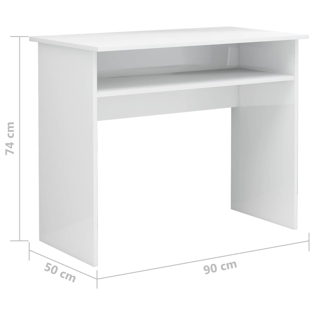 стол, глянцевый, белый 90 x 50 x 74 см, искусственное дерево