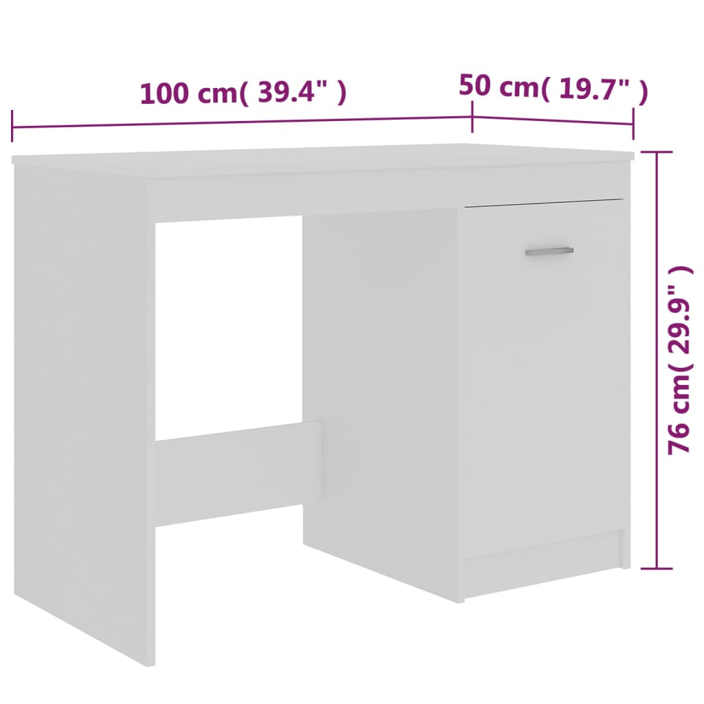 стол, белый, 100 x 50 x 76 см ДСП