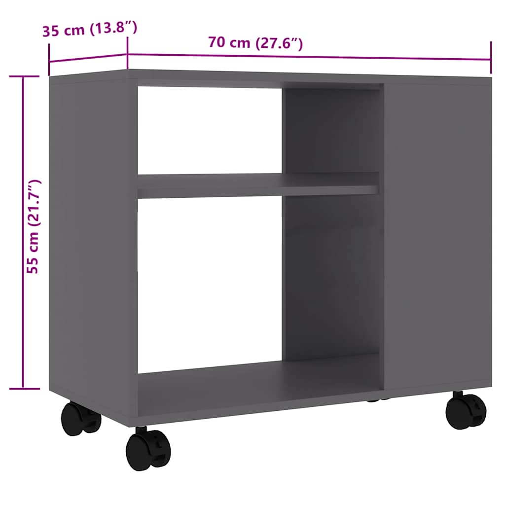 приставной столик, серый, 70 x 35 x 55 см, искусственное дерево