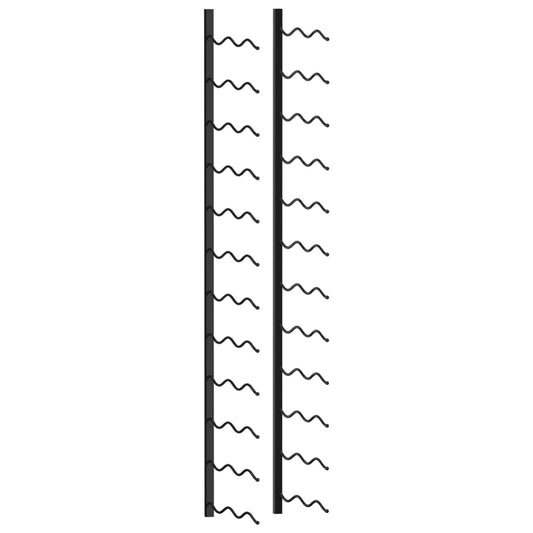 Настенная винная стойка на 24 бутылки, черное железо