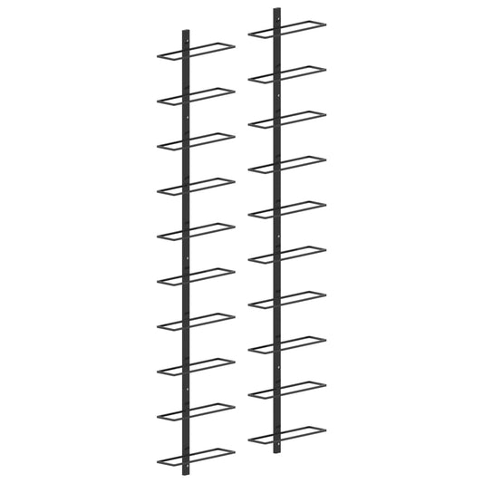 seinale kinnitatavad veiniriiulid 20 pudelile, 2 tk, must metall