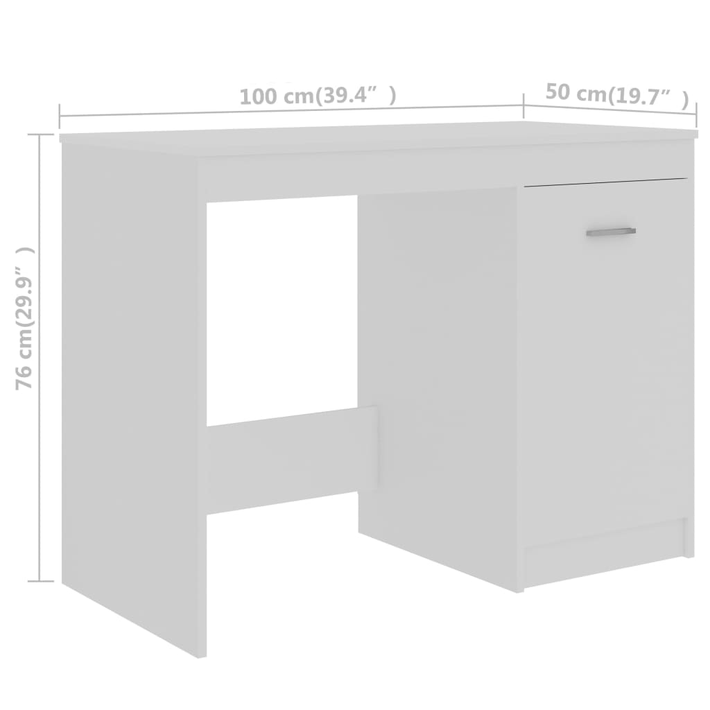 kirjutuslaud, valge, 140 x 50 x 76 cm tehispuit