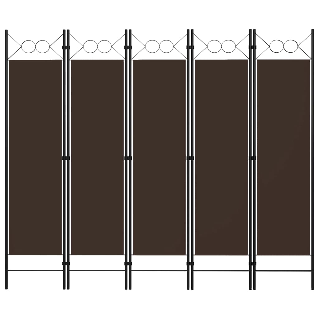 5 paneeliga ruumijagaja, pruun, 200 x 180 cm