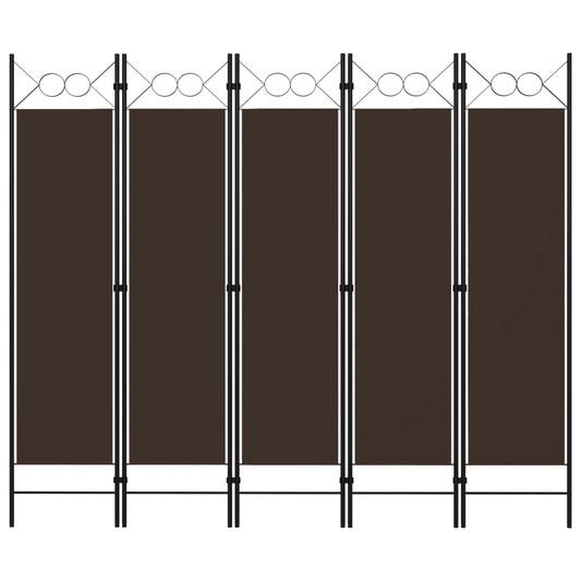 5 paneeliga ruumijagaja, pruun, 200 x 180 cm